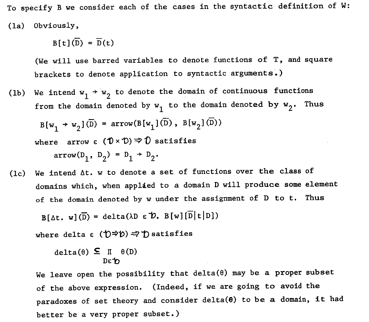 Semantics of type expressions